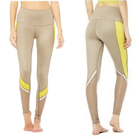 ALO Yoga Pants & Jumpsuits Alo Yoga Elevate Tan Yellow Color Block